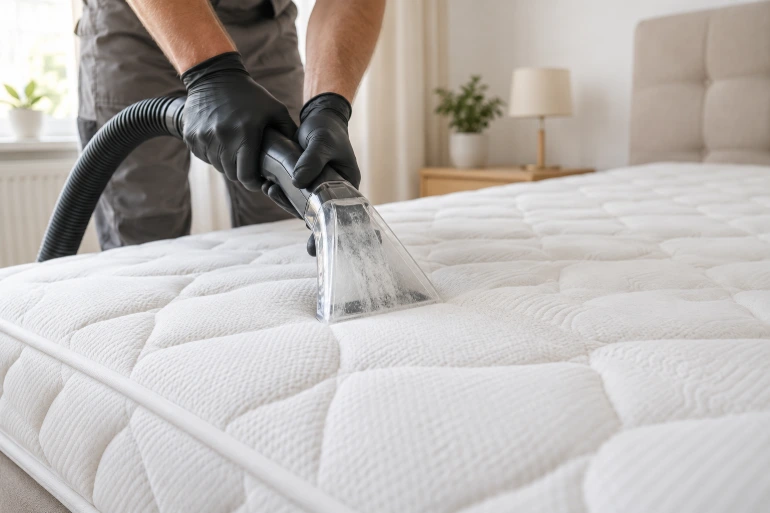 Nettoyage de la surface d’un matelas